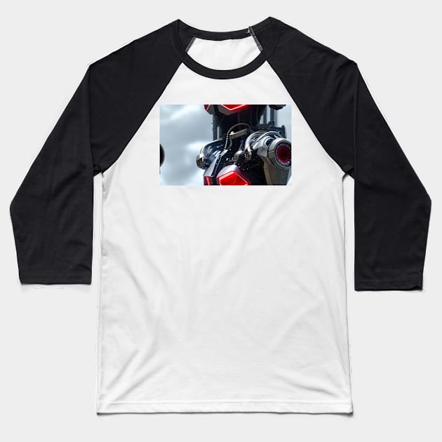 Seamless Futuristic Mech XIII Baseball T-Shirt by newdreamsss